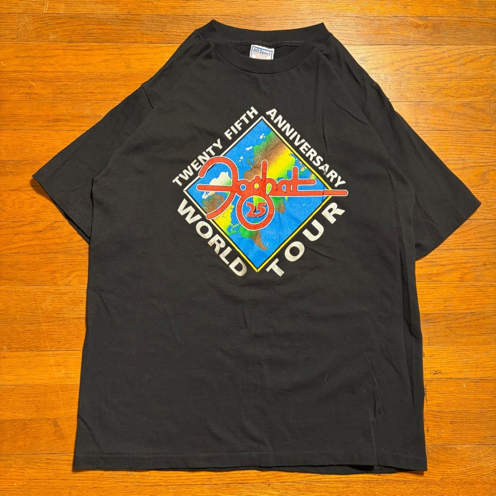 Vintage Foghat 25th Anniversary 1996 World Tour T Shirt Black Mens Large